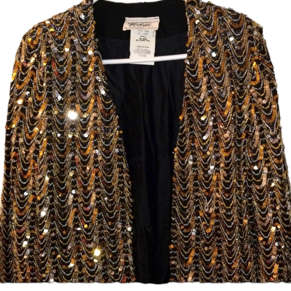 Vintage Teddi of California Sequined Embellished Jacket - Picture 7 of 10